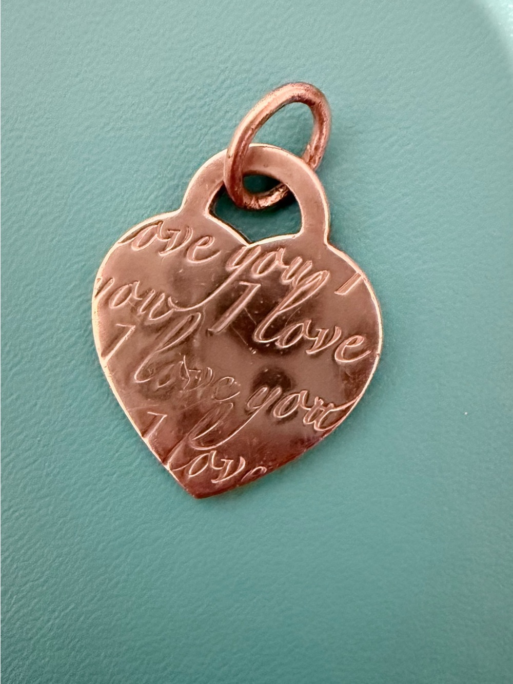 Tiffany & Co. Silver Heart Pendant with Engraved "I Love You" Script